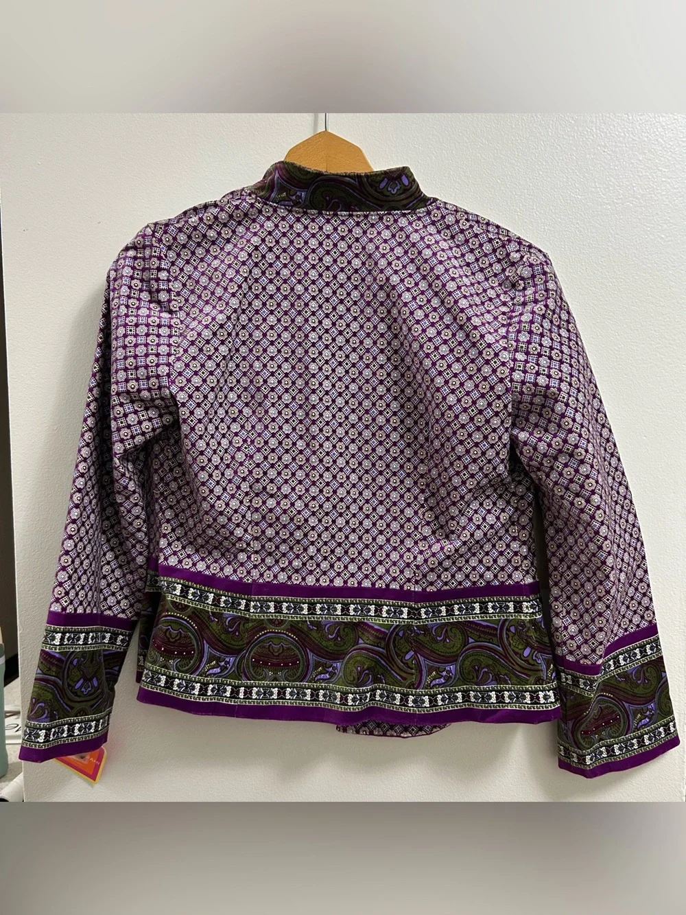 Isaac Mizrahi for Target Jacket Purple Velvet Paisley Jacket Blazer Size S
